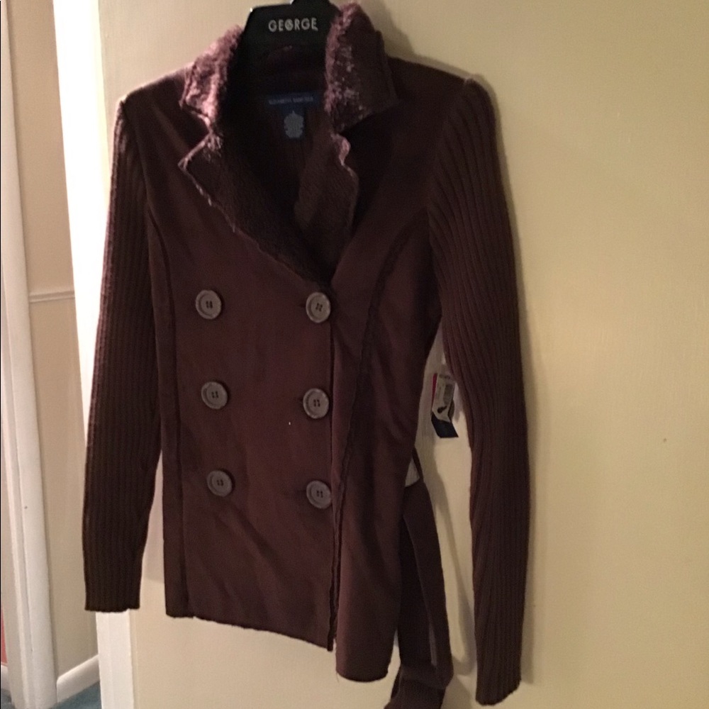 Elisabeth Samuels sweater/faux suede New With Tags